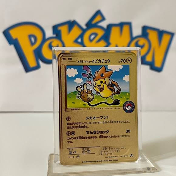 Pokemon Mega Tokyo Pikachu Charizard 204/XY-P Japanese Metal Gold Card Fan Art - Picture 3 of 3